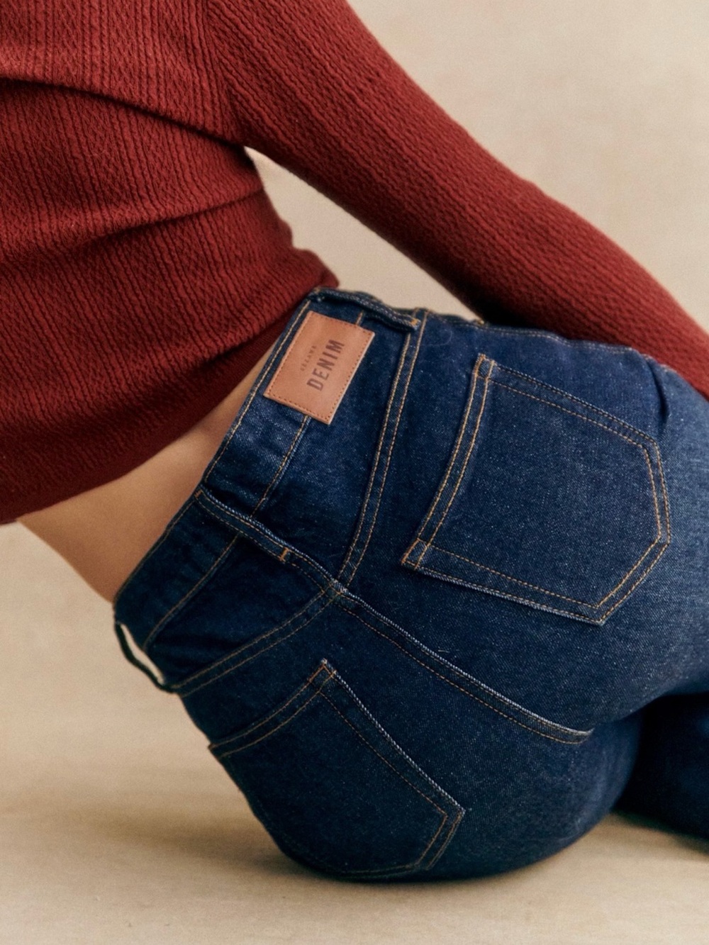 Sezane High-Rise Deep Blue Denim Jeans